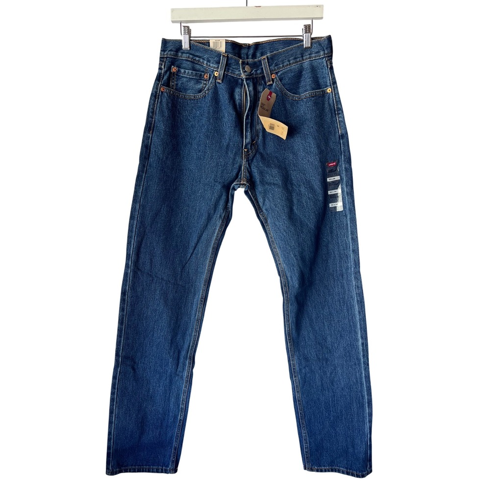 Levis 505 Regular Fit Jeans Mens 32x34 Medium Wash Blue Straight Leg NEW